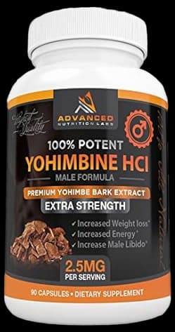 Yohimbine HCl, 90 Capsules, Yohimbe Bark Extract Supplement for Men and ...