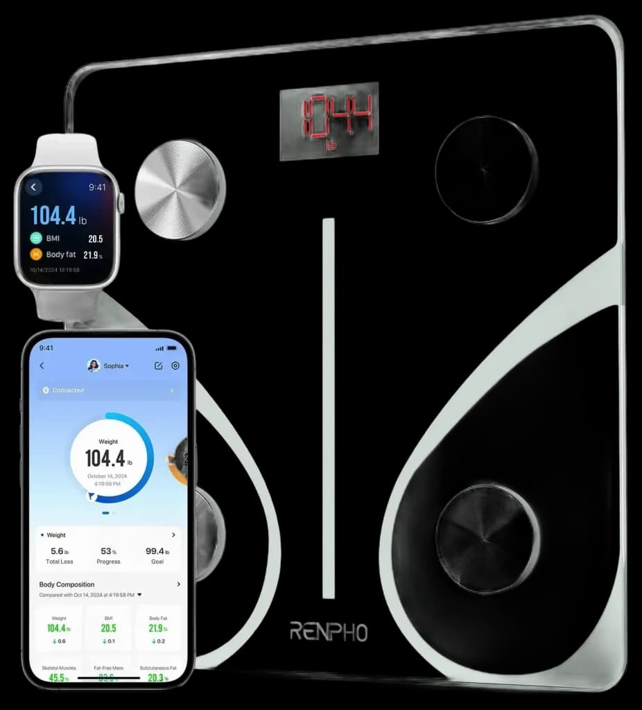 RENPHO Smart Scale for Body Weight, FSA HSA Eligible, Digital Bathroom ...