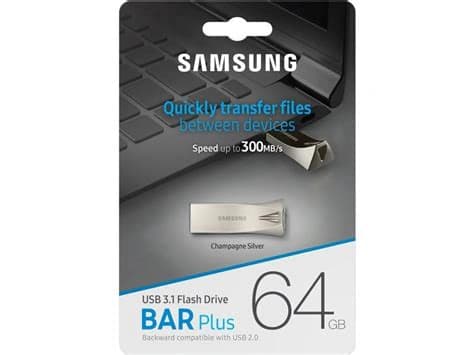 Samsung BAR Plus USB 3 1 Flash Drive 64GB Titan Gray