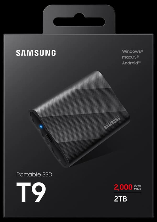 Samsung Portable SSD T9 2TB - Black | Harvey Norman