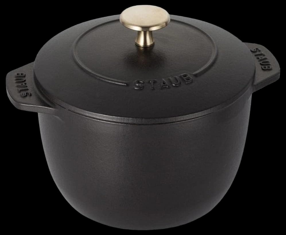 STAUB 16cm Round Cast Iron Rice Cocotte, Matte Black: Casserole Dishes ...