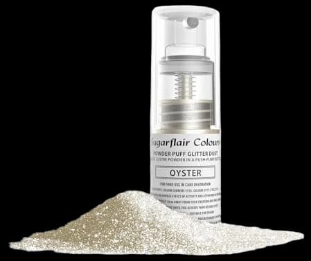 Sugarflair Oyster Edible Glitter Dust Spray (Non-Aerosol) - Add a Shimmering Lustre Sparkle to Cakes, Cupcakes, Chocolate, Baking, Desserts, Ice Cream, Drinks, Cocktails and More - 10g