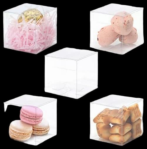 Sweetude Clear Candy Boxes with Ribbon (24 Pack)