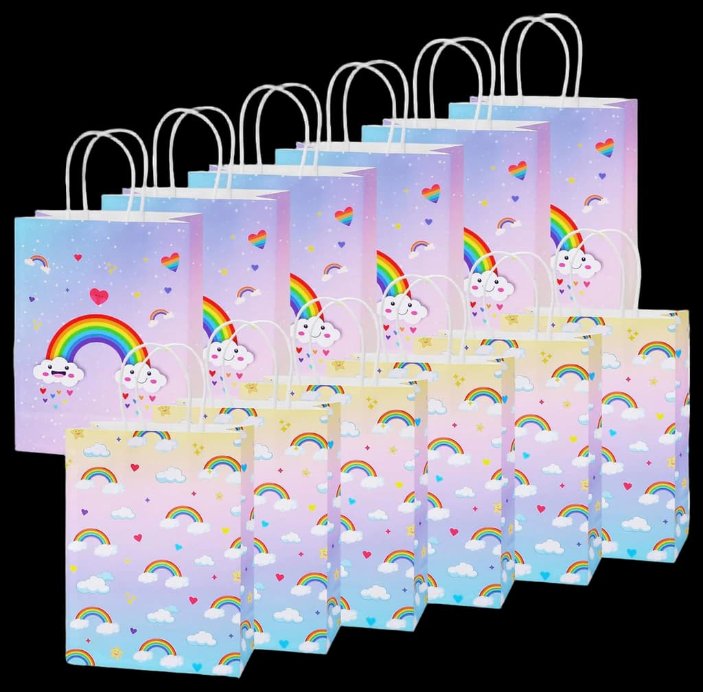 Talking Tables Pack of 8 Rainbow Paper Birthday Treat Bags Fill with ...
