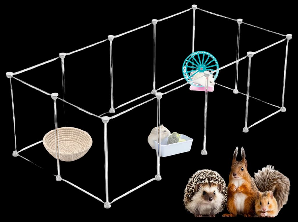 Tespo Pet Playpen, Small Animal Cage Indoor Portable Metal Wire yd ...