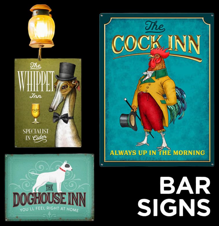 Enseigne de pub style vintage par The Original Metal Sign Company