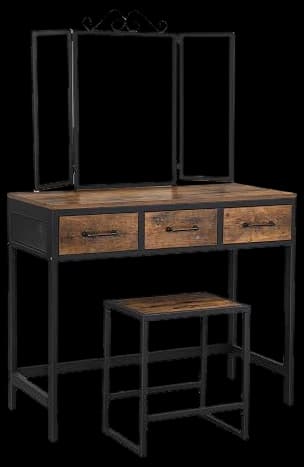 Amazon.com - VASAGLE Vanity Table Set, Dressing Table with Stool, Tri ...