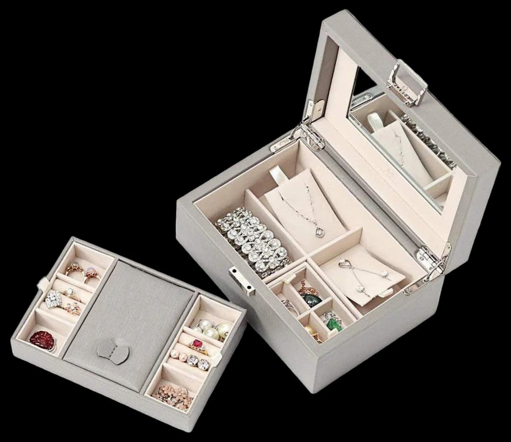Amazon.com: Vlando Mirrored Jewelry Box Organizer - 2-Layer Multi ...