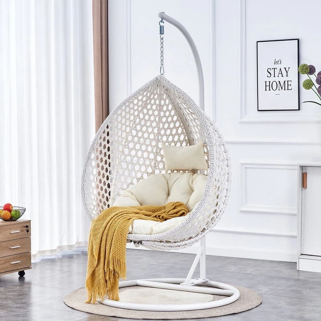 VonHaus Hanging Egg Chair with Stand