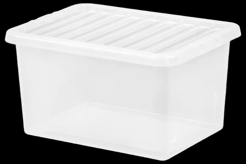 Large Wham Crystal Clear Strong Plastic Storage Box with Lid Stackable ...