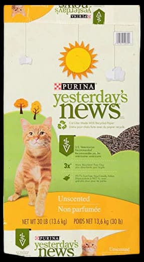 Purina Yesterday's News Non Clumping Paper Cat Litter, Unscented Low ...