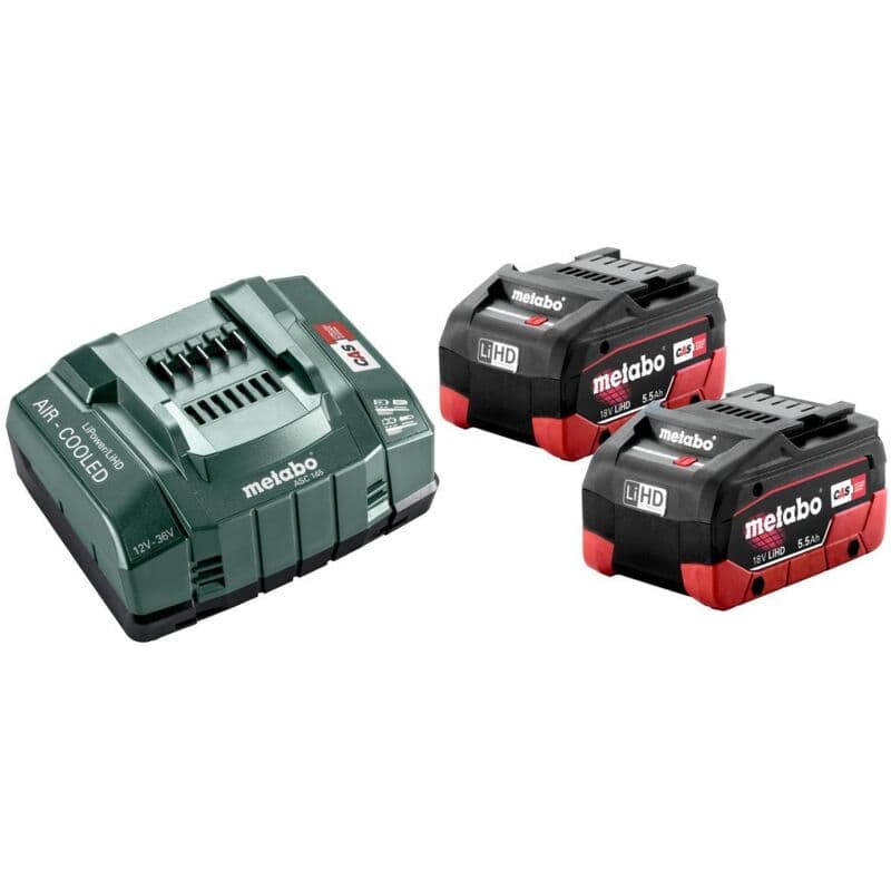 Metabo Basic Set 2 x 18V LiHD 5.5Ah Battery Kit With ASC 145 Charger