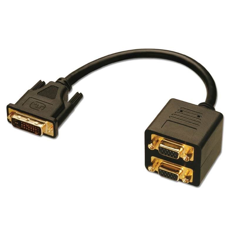 DVI-I Dual Link to 2 X VGA Display Splitter Adapter (1) Male to (2 ...