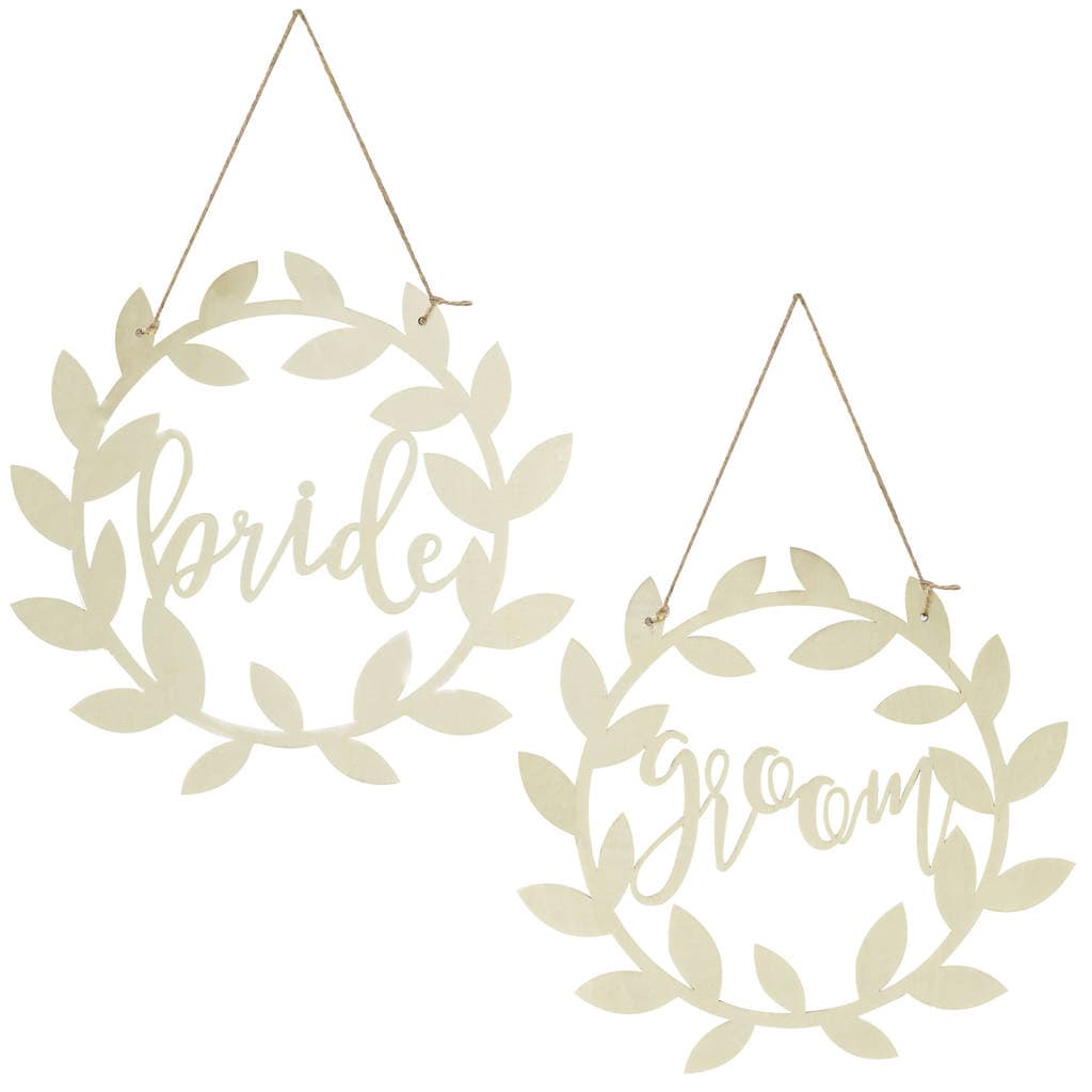 Wooden Bride And Groom Chair Wedding Day Signs By Ginger Ray