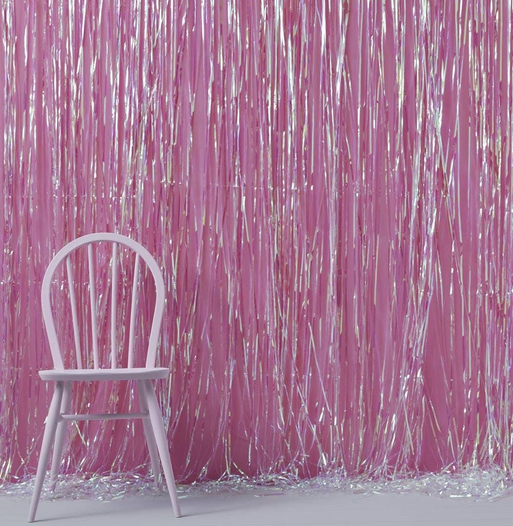 Rainbow Iridescent Fringe Curtain Party Decoration By Ginger Ray
