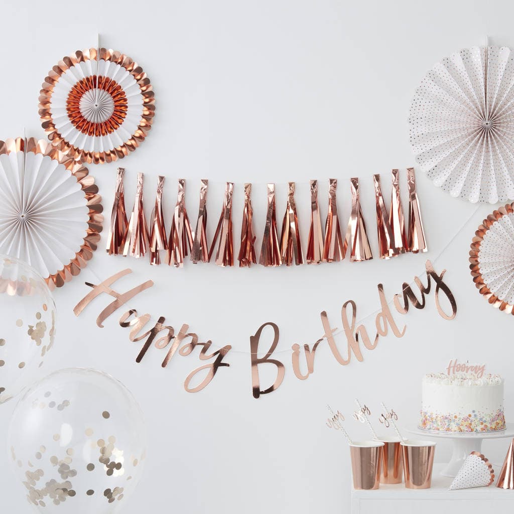 Rose Gold Fringe Curtain Decoration By Ginger Ray