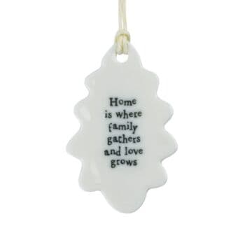 East Of India Porcelain Leaf Home Is Where Family By Little Big Party Co.