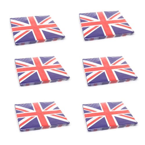 96 Great Britain Flag Union Jack Napkins Party Napkins | 6 Packs Of 16 ...