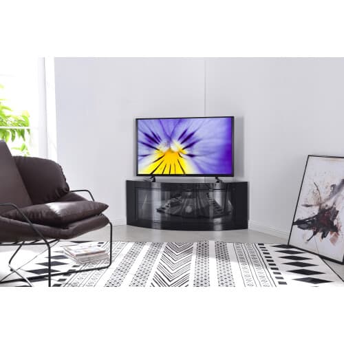 Centurion Supports PANGEA Gloss Black Beam-Thru Curved Tru-Corner 32-50 ...