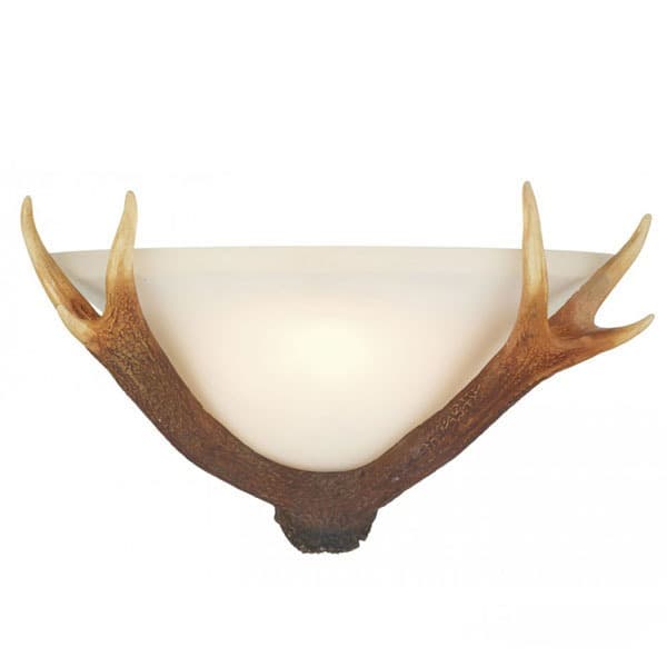 David Hunt Antler Flush Wall Light with Alabaster Glass - Broughtons ...