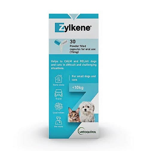 Zylkene 75mg Nutritional Supplement for Small Dogs & Cats (30 Capsules ...