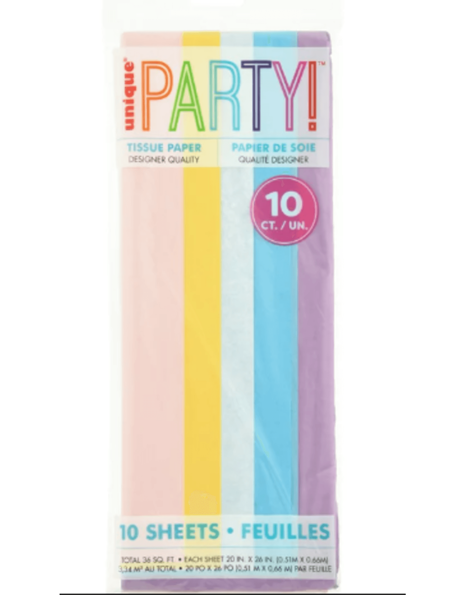 TISSUE PAPER: 20"X26" ASSORTED PASTEL COLORS 10 SHEET - Creative Kids