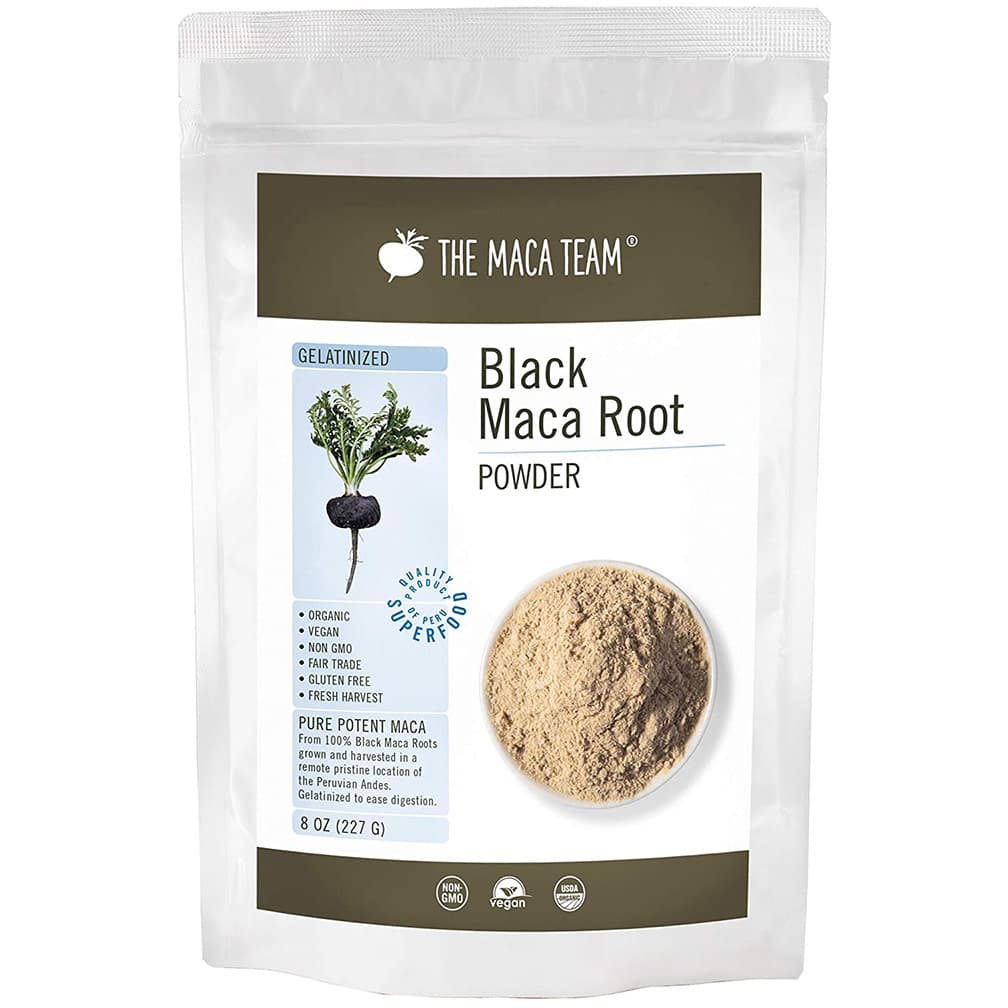Organic Black Maca Root Powder (8oz) The Maca Team - Nature's Discount