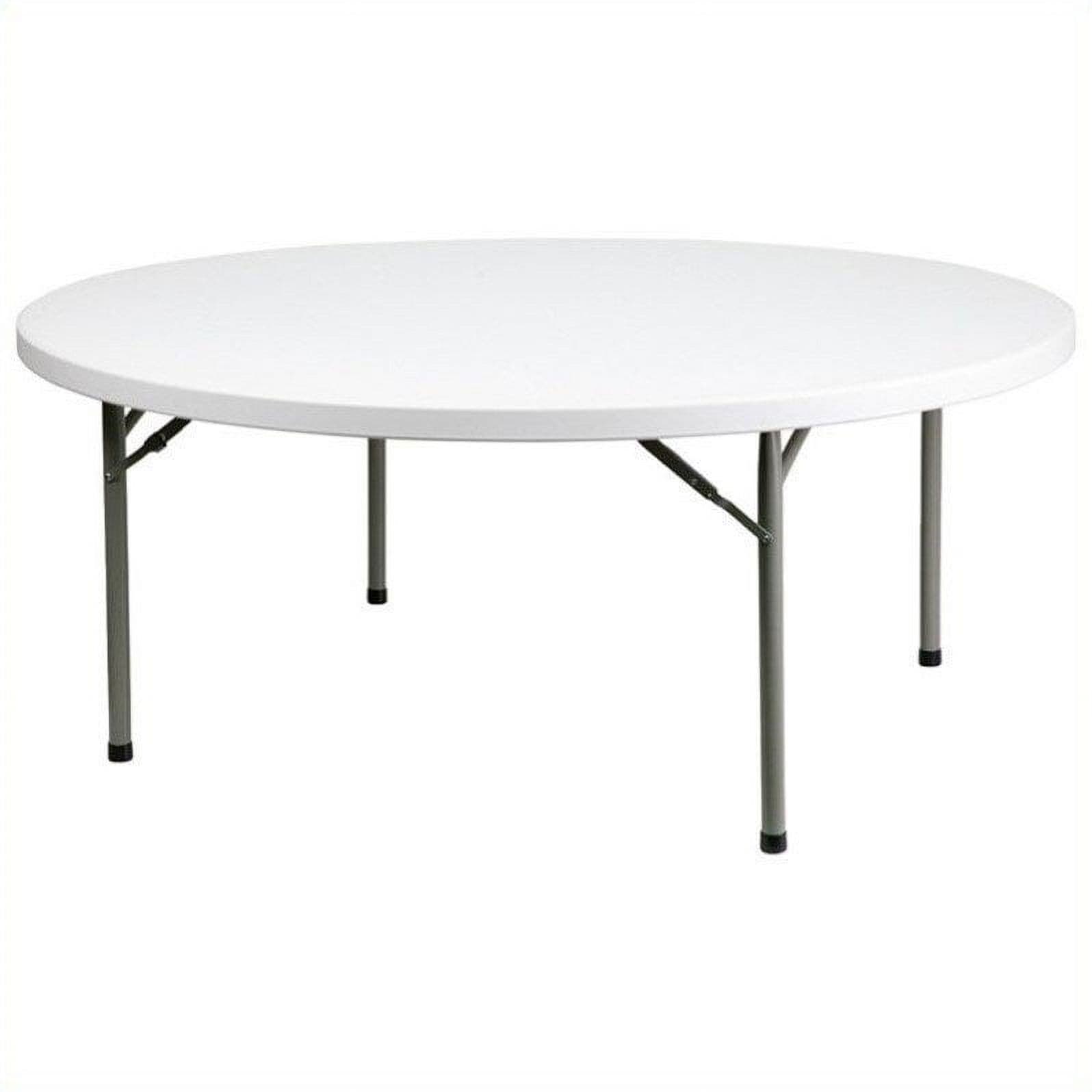 Flash Furniture 6-Foot Round Granite White Plastic Folding Table ...