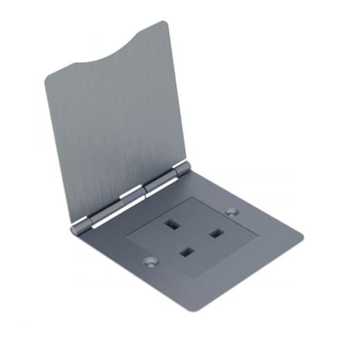 BG Electrical Nickel Flat Plate Floor Socket