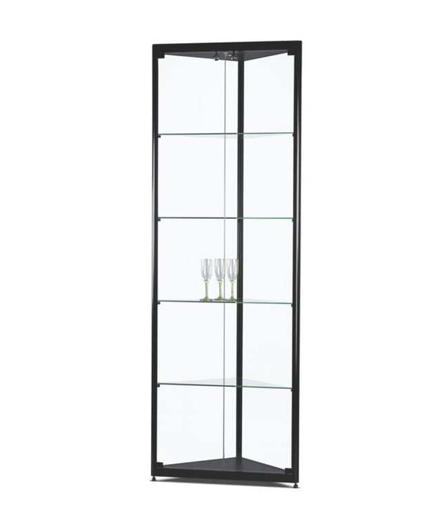Black Glass Corner Display Cabinet Glass, Corner Bookshelves Bed