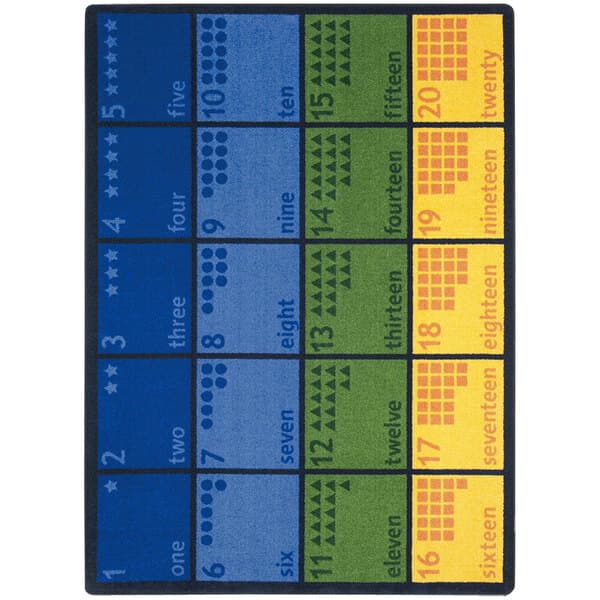 Joy Carpets Kid Essentials Count with Me 10' 9" x 13' 2" Multi-Colored ...