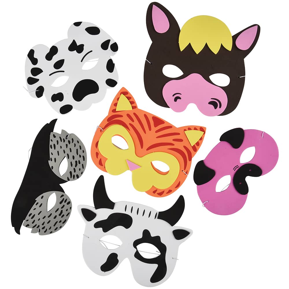 Foam Farm Animal Face Masks - Wholesale Novelty Toy, Party Favor