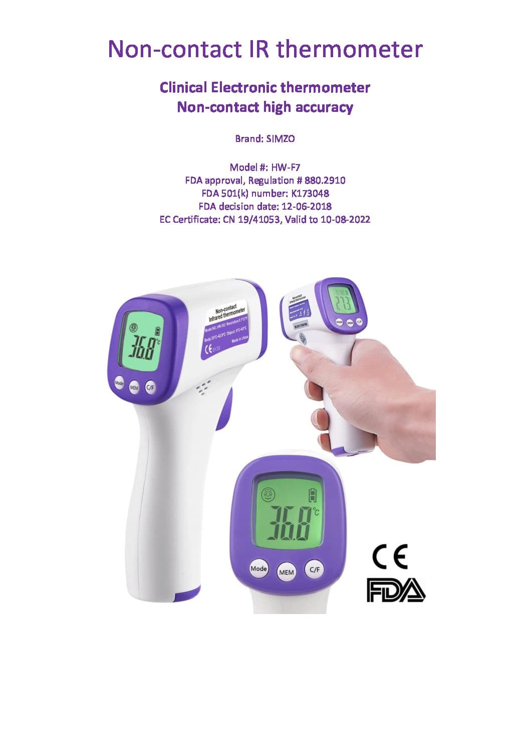 A Non-Contact Clinical Forehead Infrared Thermometers - Claw Boots ...