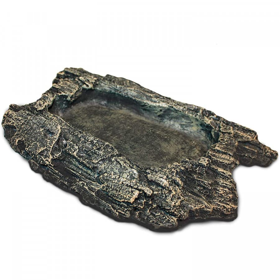 Komodo Habitat Reptile Food or Water Bark Bowl 3... | Cazaar