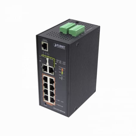 IGS-5225 PLANET 8-1000PoE 2-1000 2-SFP 240Wtot RielDIN 8P2T2S