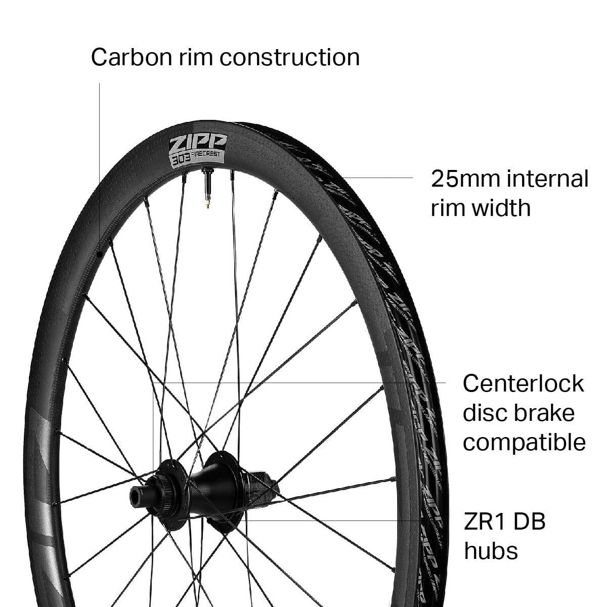 Zipp 303 Firecrest Carbon Disc Brake Wheel - Tubeless - Bike