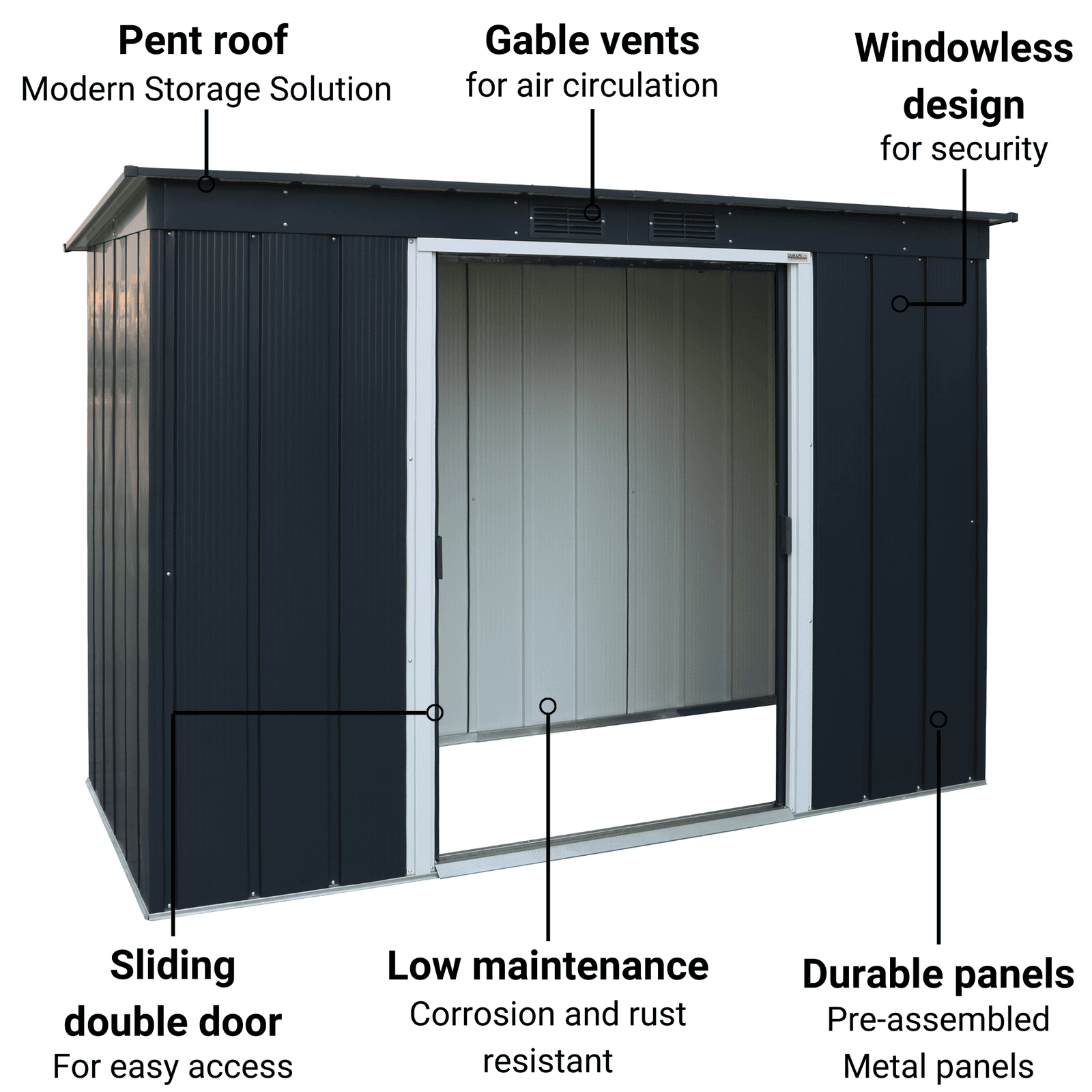 Partner Eco Pent Roof Metal Shed - Free UK Delivery | BillyOh