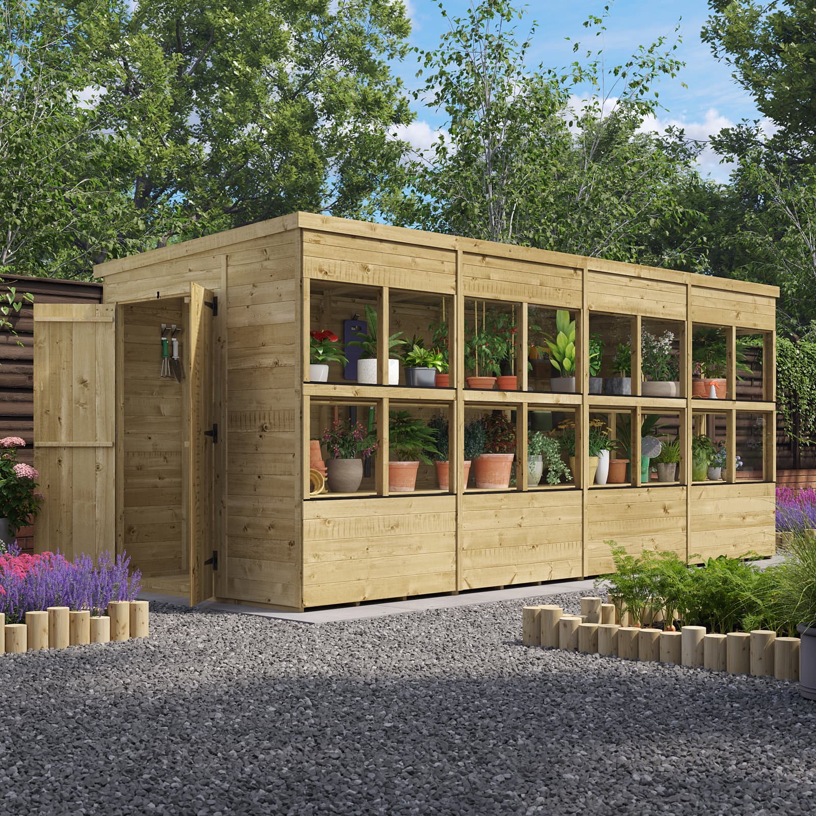 BillyOh Planthouse Pressure Treated Potting Shed | Shed for Plants