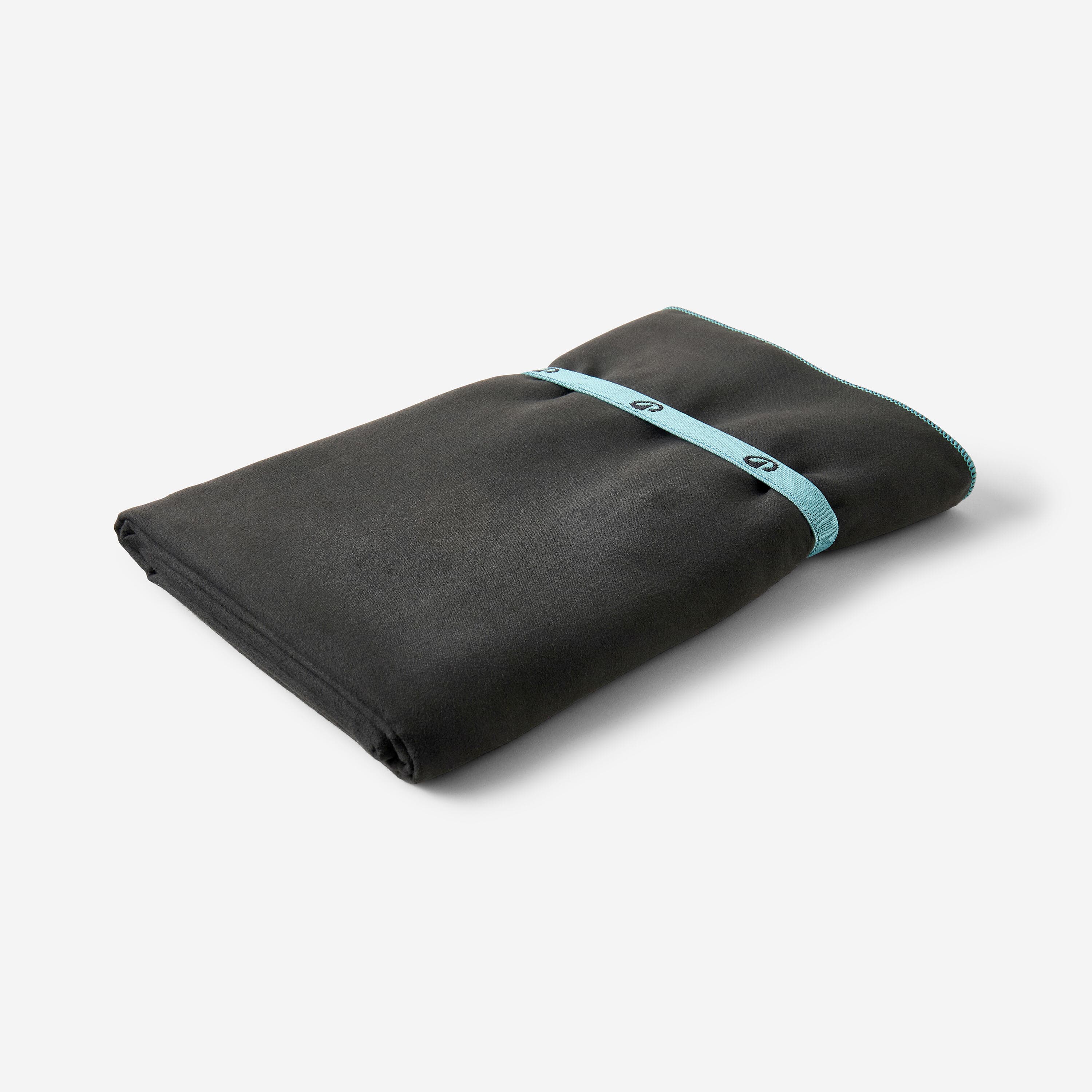 Ultra compact microfibre towel size XL 110 x 175 cm - black - Decathlon