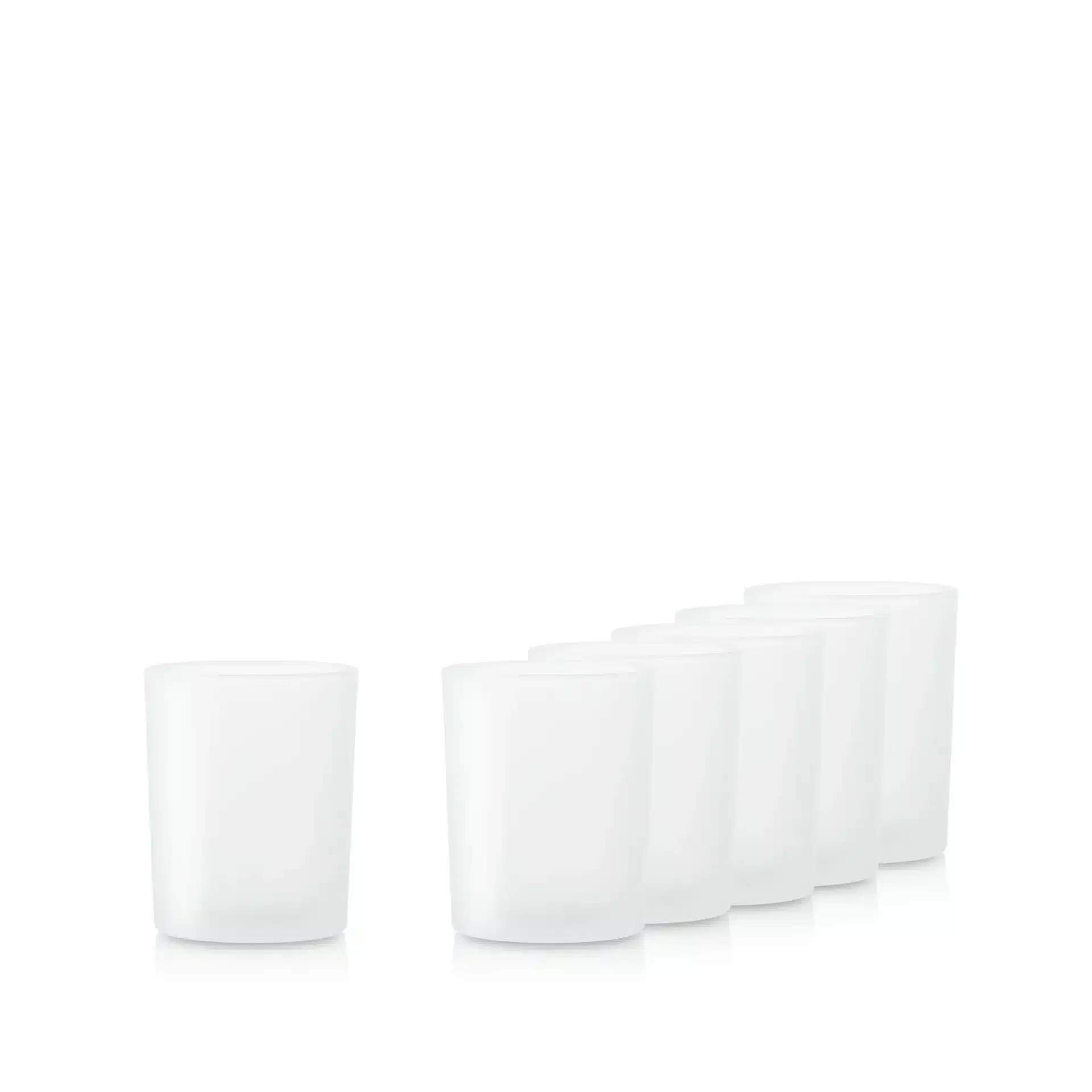 Frosted Glass Candle Containers – White, 230 ml - craftershop.eu