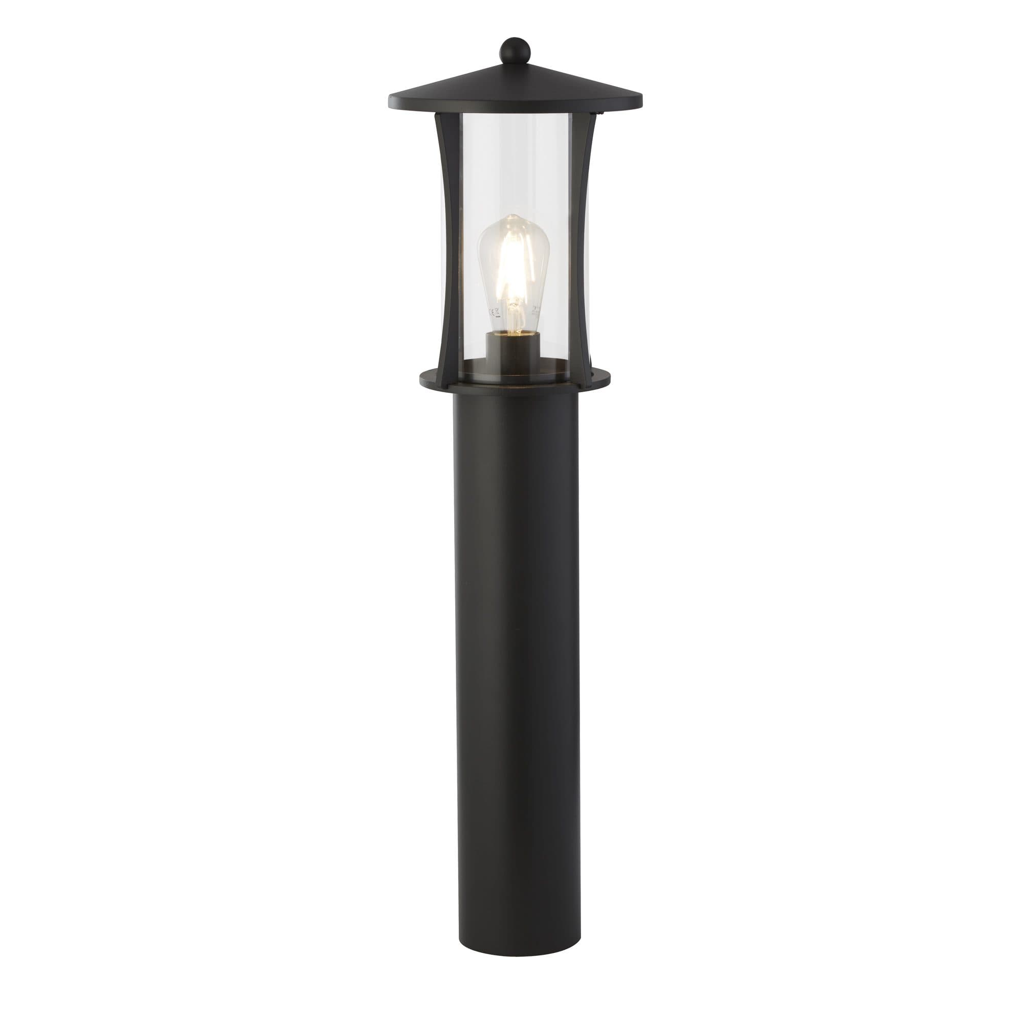 Searchlight 8478-730 Pagoda Outdoor Post - Black Metal & Clear Glass ...