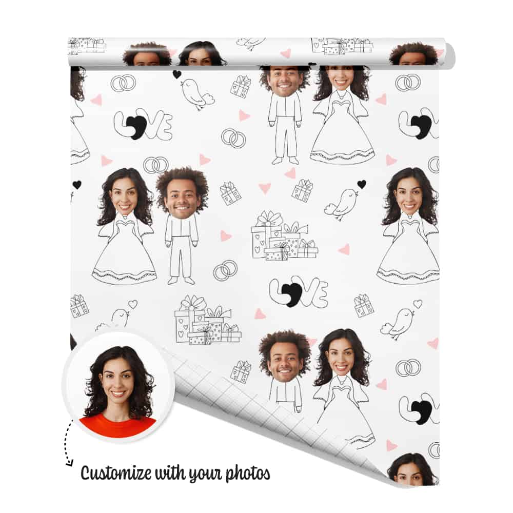 Custom Wedding Gift Wrap Paper With You…