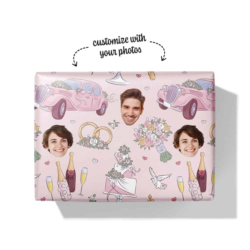 Wedding Gift Wrapping Paper With Your Face On It