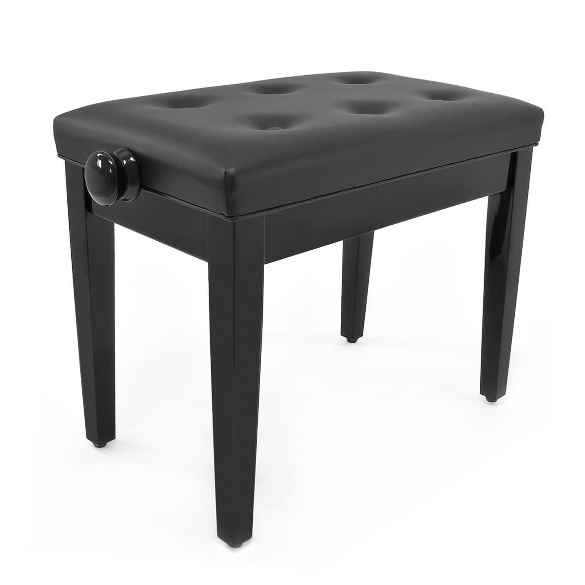 Deluxe Piano Stool by Gear4music, Gloss Black - Nearly New at Gear4music