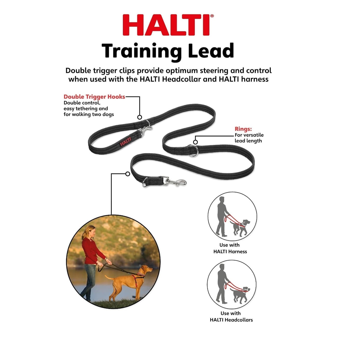 Company of Animals HALTI Training Lead with Control Handle
