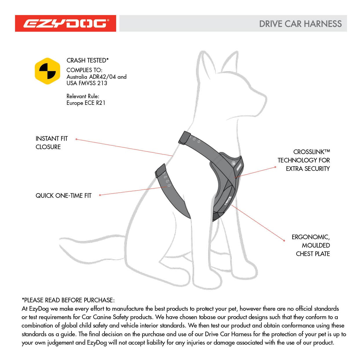 EzyDog DRIVE Car Harness