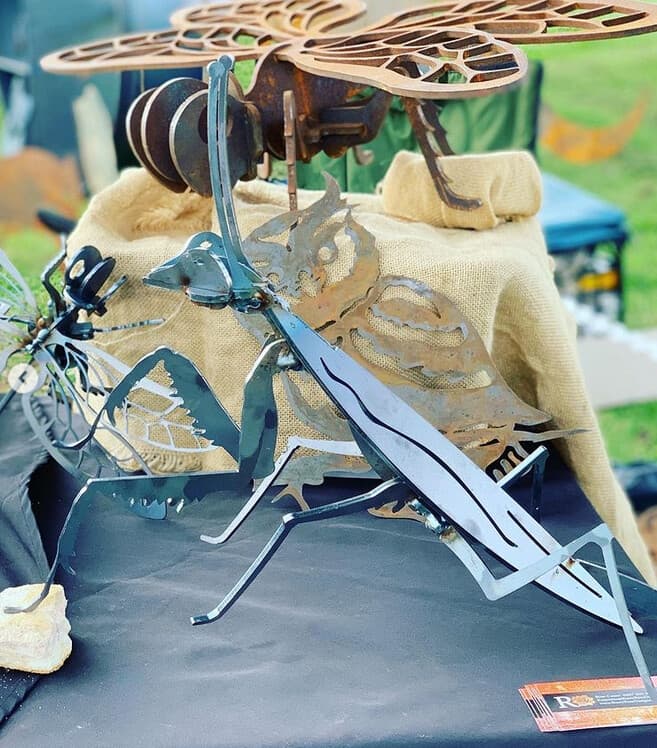 Large Mild Steel Praying Mantis Sculpture Garden Art