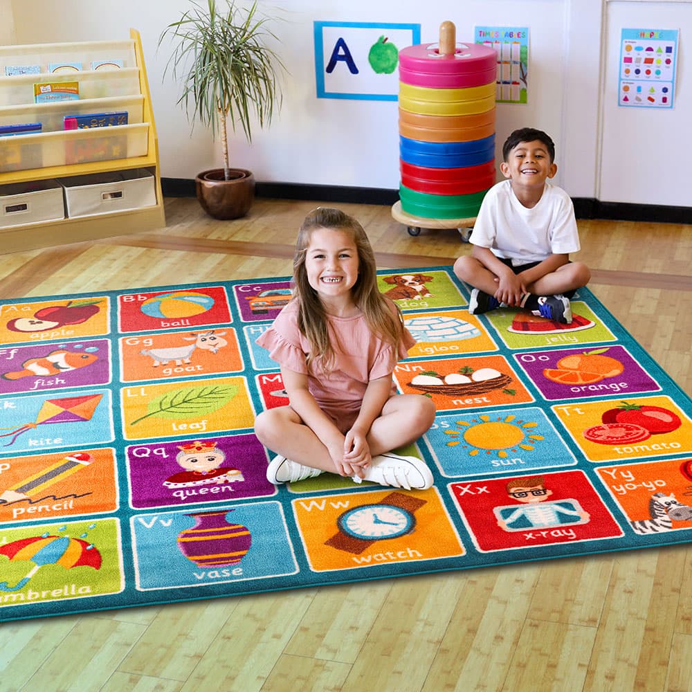 Alphabet Rug Square Classroom Carpet - Carpets, Rugs & Activity Mats ...