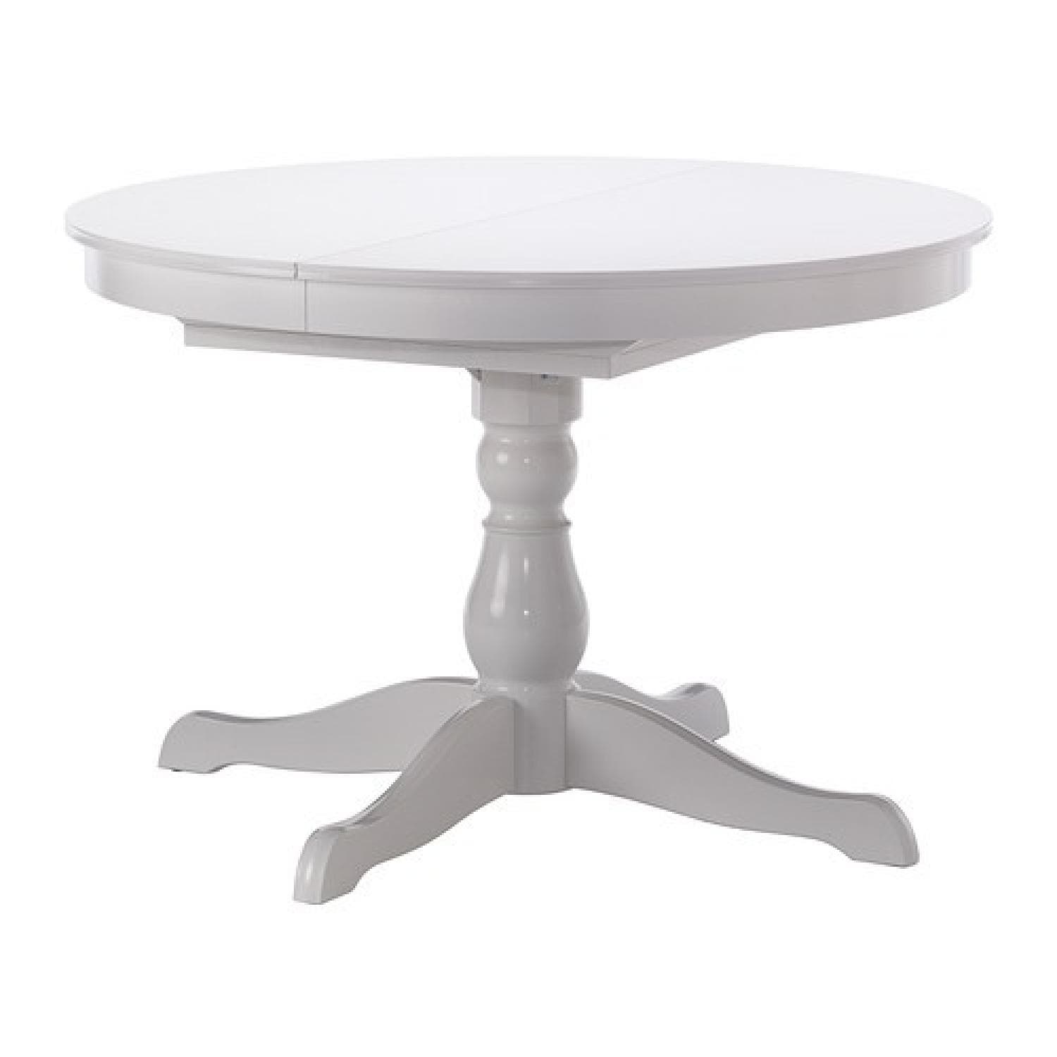 Ikea Ingatorp Round Extendable Dining Table - AptDeco