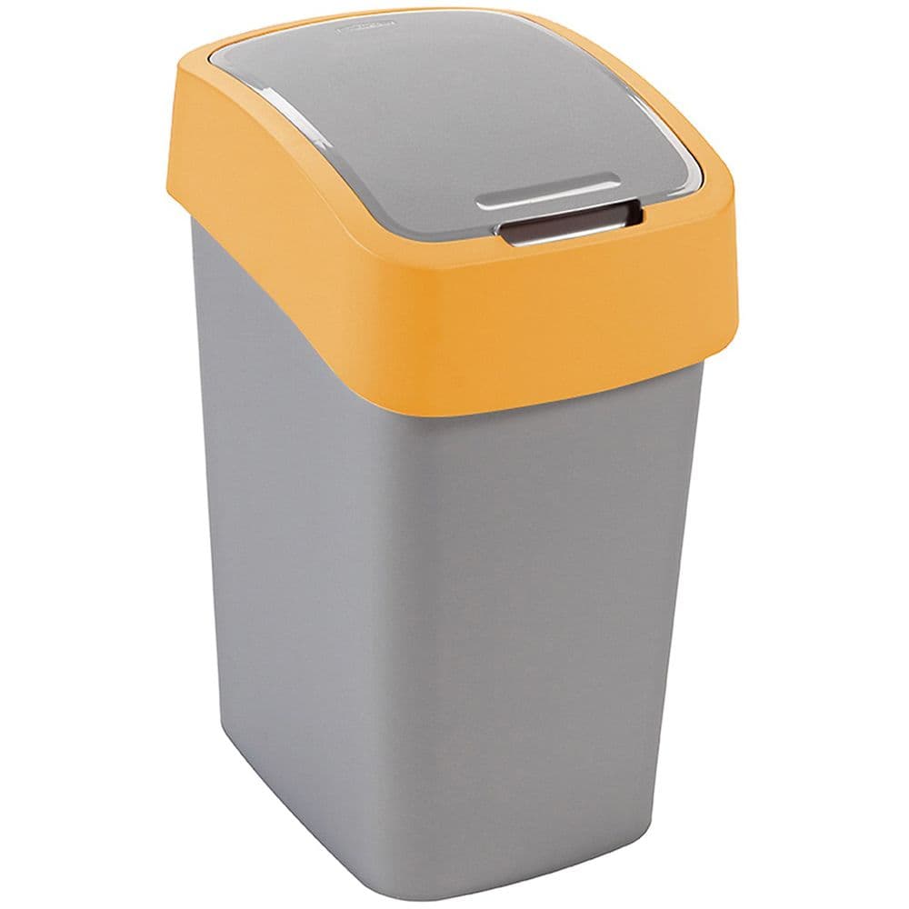 Tilting waste bin Flip Bin 9 l silver-graphite CURVER